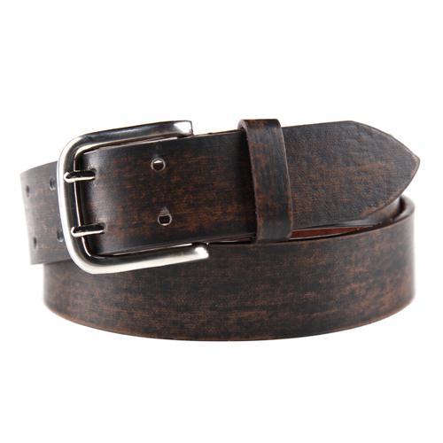 Nicci PU belt featuring a two-prong buckle and shiny silver hardware, showcasing a textured finish suitable for jeans or chinos.