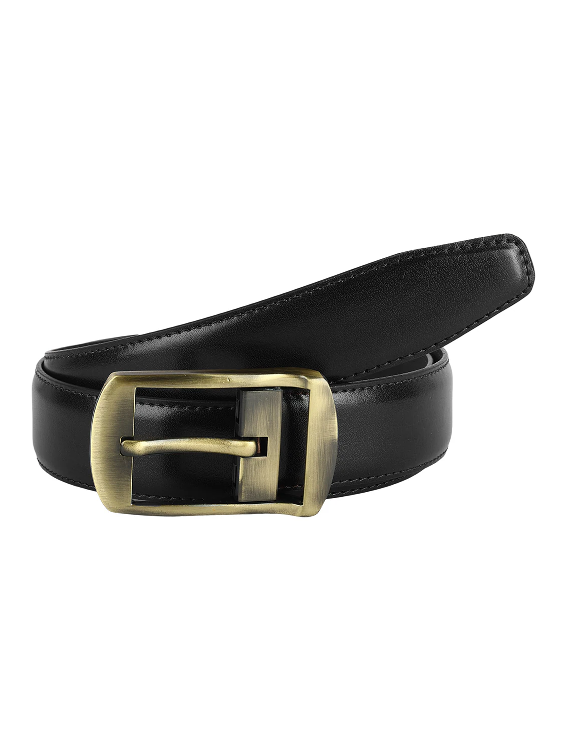 Main Black Leather Belt buckle image