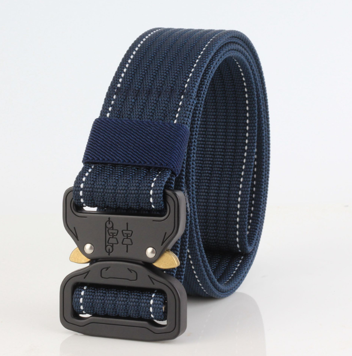 High Quality Male Tactical Army Belt made from durable 1000D nylon with a heavy-duty metal buckle, designed for comfort and quick-release functionality.