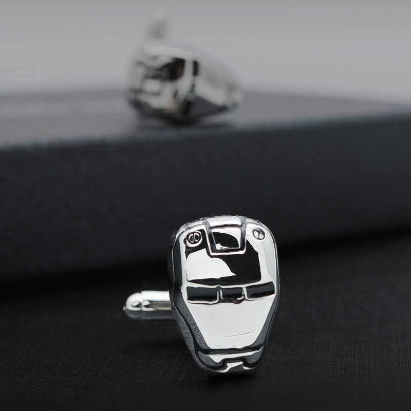 Silver Iron Man cufflinks.