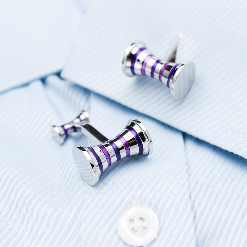 Luxury Djembe Cufflinks made from titanium alloy, featuring an elegant design and perfect plating finish, presented in a stylish box.