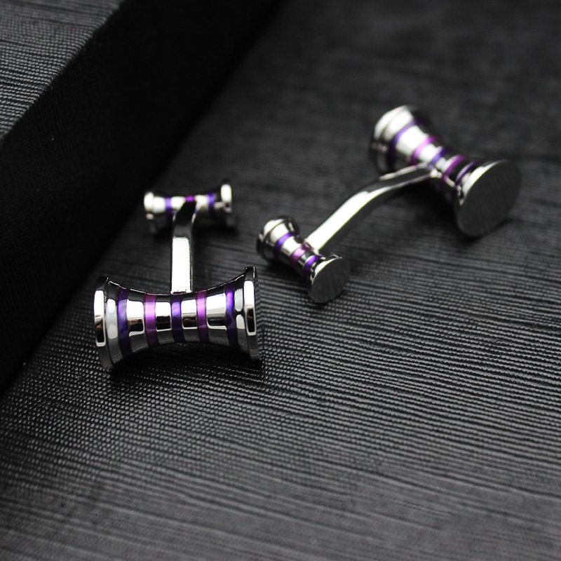 Luxury Djembe Cufflinks made from titanium alloy, featuring an elegant design and perfect plating finish, presented in a stylish box.