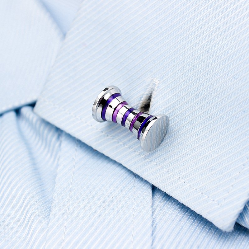 Luxury Djembe Cufflinks made from titanium alloy, featuring an elegant design and perfect plating finish, presented in a stylish box.