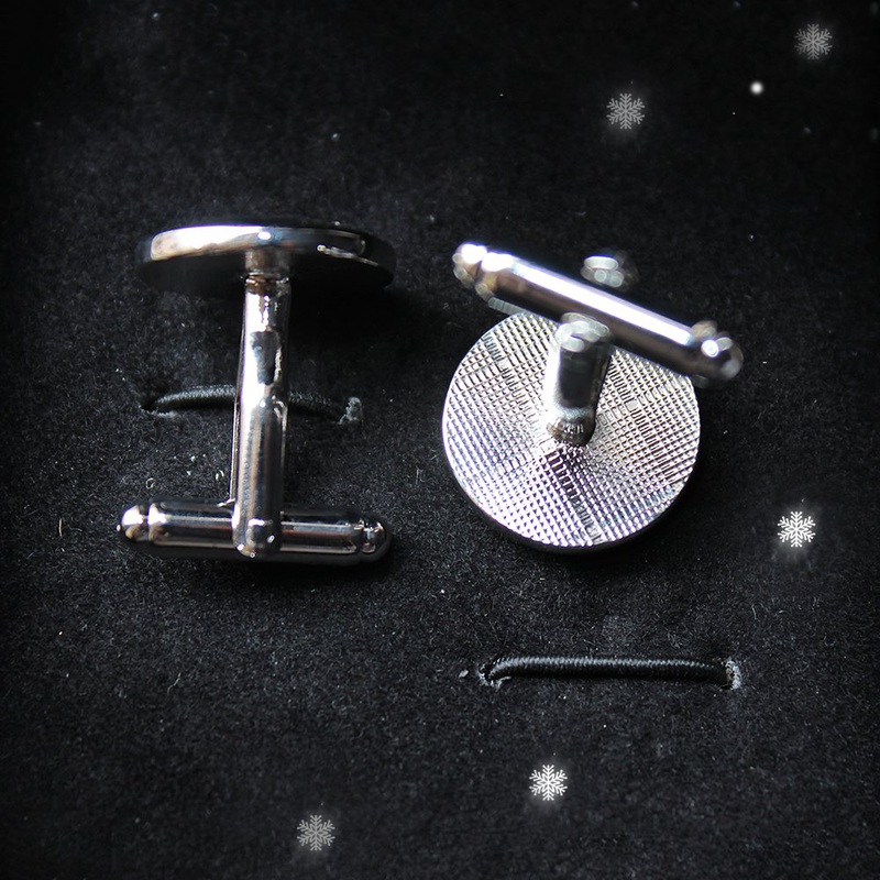 Stylish Manual Transmission Cufflinks made of argentan and rhodium, featuring a detailed gear shift design, presented in a gift box.