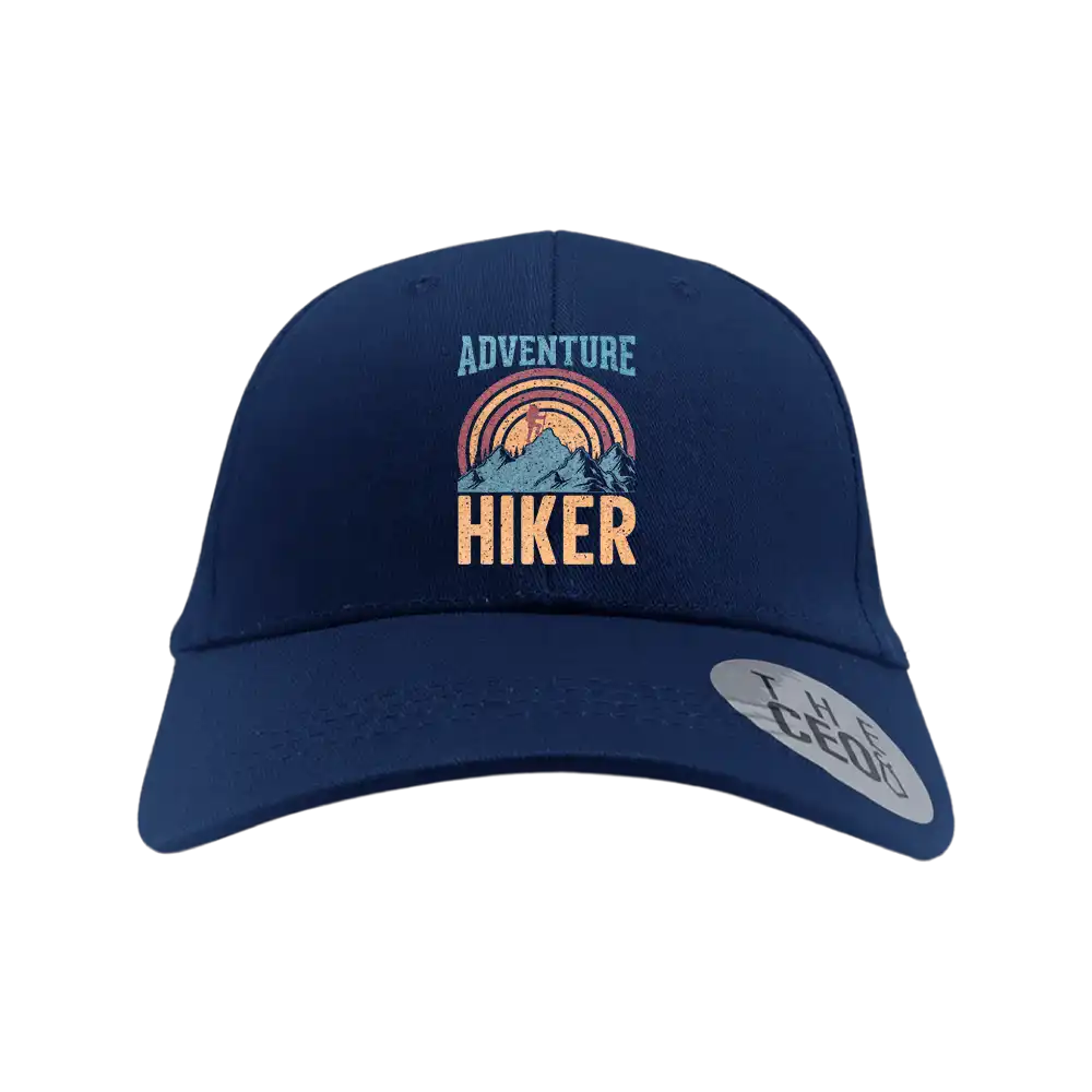 Adventure Hiker Embroidered Baseball Hat featuring a stylish design and snapback closure, perfect for outdoor enthusiasts.