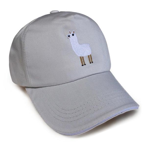 A stylish alpaca baseball cap featuring a cute embroidered alpaca design, adjustable strap, and made from high-quality cotton in various colors.