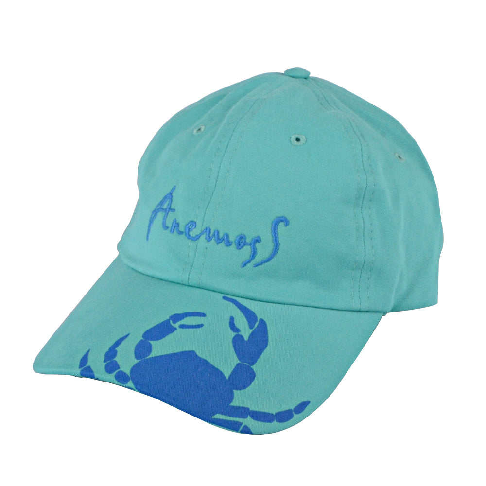 Anemoss Marine Collection Crab Snapback Cap aus 100% Baumwolle mit sportlichem Krebs-Muster und breitem Hutschirm für optimalen Sonnenschutz.