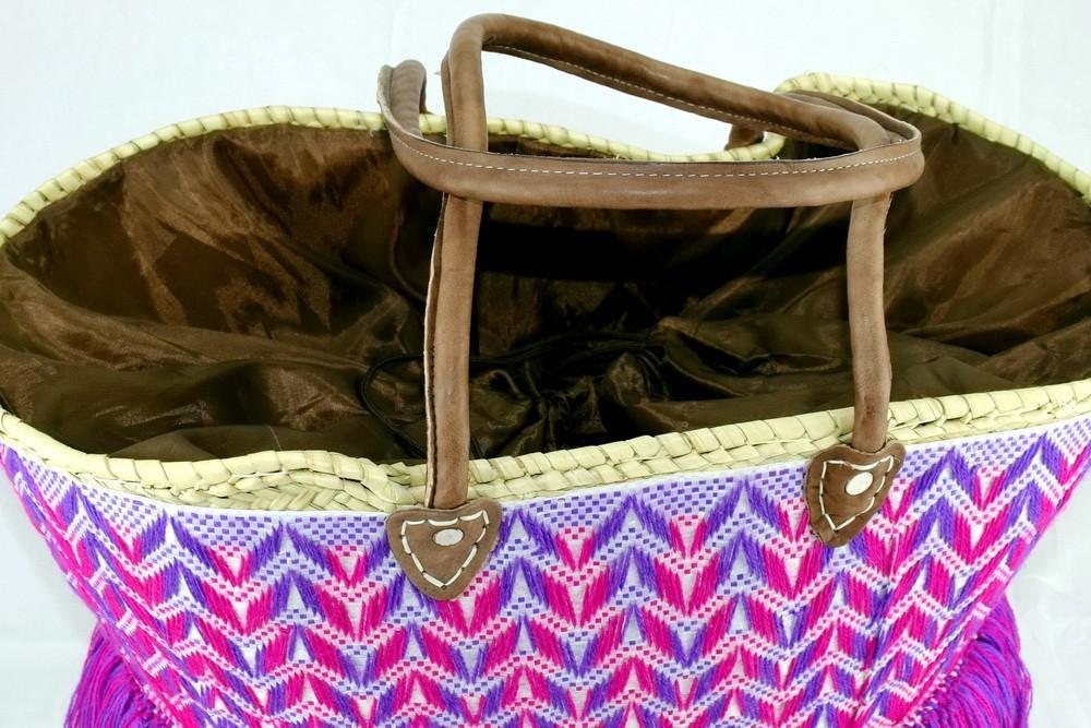 Artisan Purple Fuchsia Fringe Tote featuring vibrant color and stylish fringe details, perfect for casual outings.