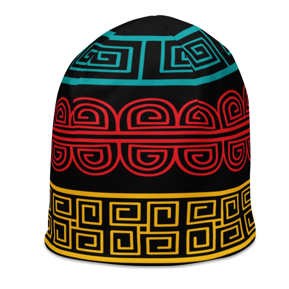 Multicolor slouchy beanie hat for men and women, showcasing a trendy design and soft fabric.