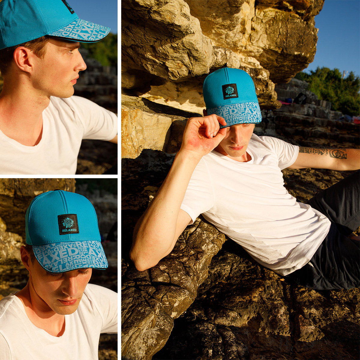 Biggdesign Moods Up Relaxed Baseball Cap in cotton with a curved brim and adjustable strap, featuring a sporty design.