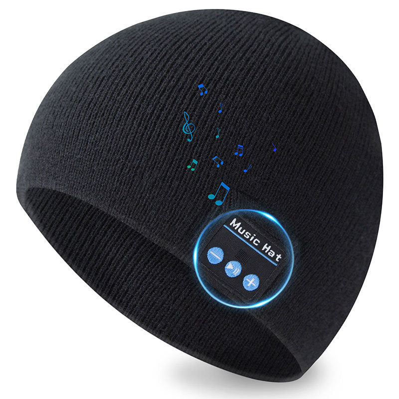 Bluetooth Music Wireless Headphone Hat in stylish design, featuring built-in headphones and a warm fabric for comfort.