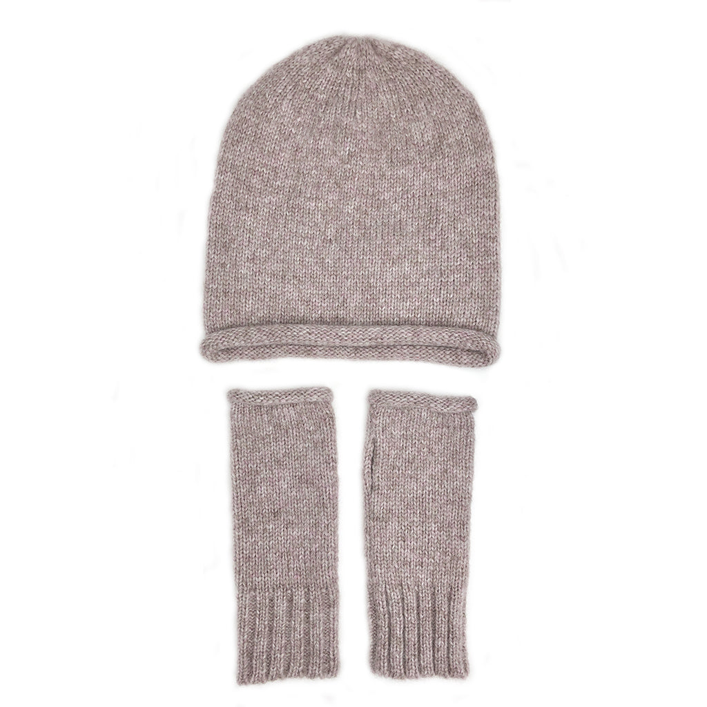 Blush Essential Knit Alpaca Beanie, slouchy and stylish, made from soft alpaca fiber, perfect for everyday wear.