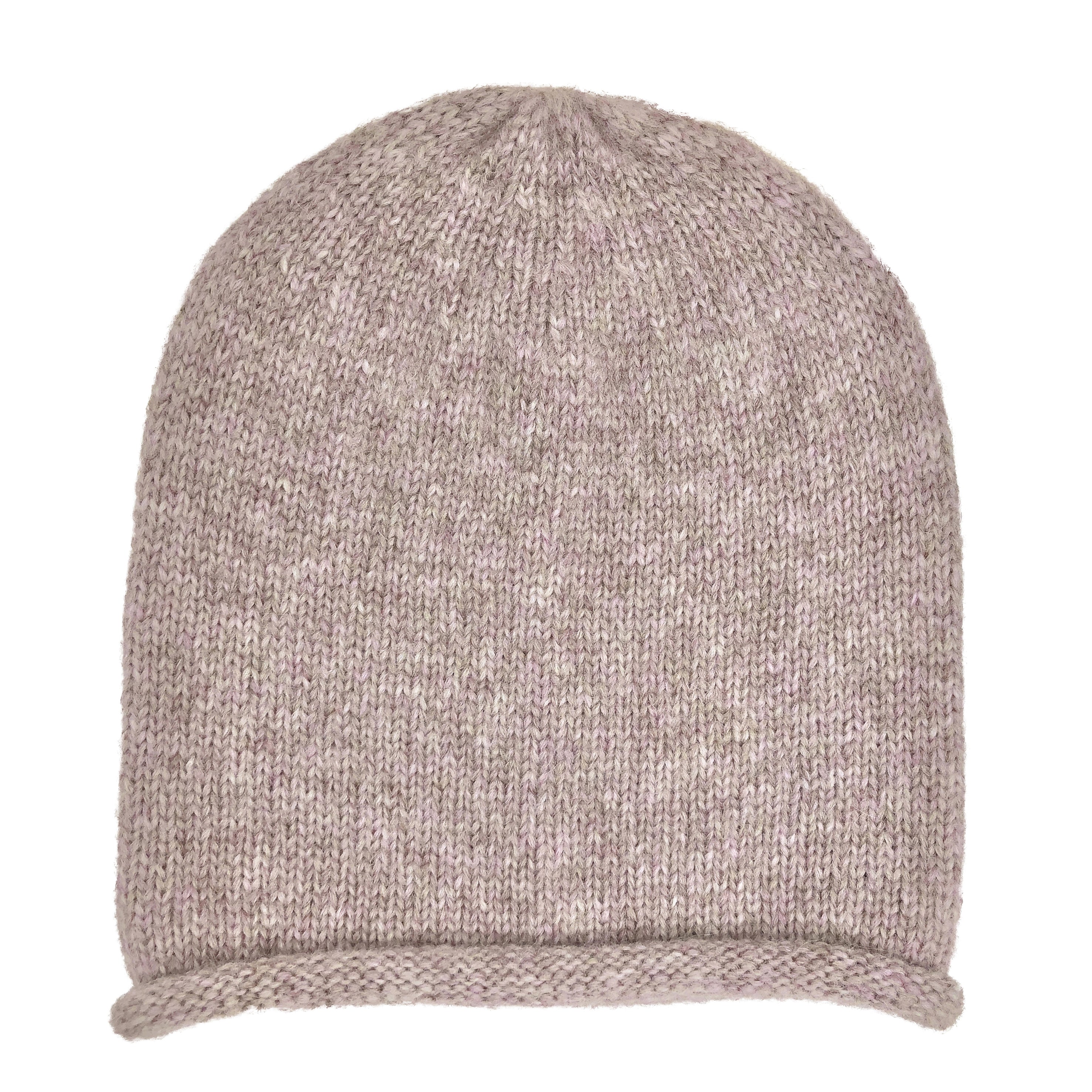 Blush Essential Knit Alpaca Beanie, slouchy and stylish, made from soft alpaca fiber, perfect for everyday wear.