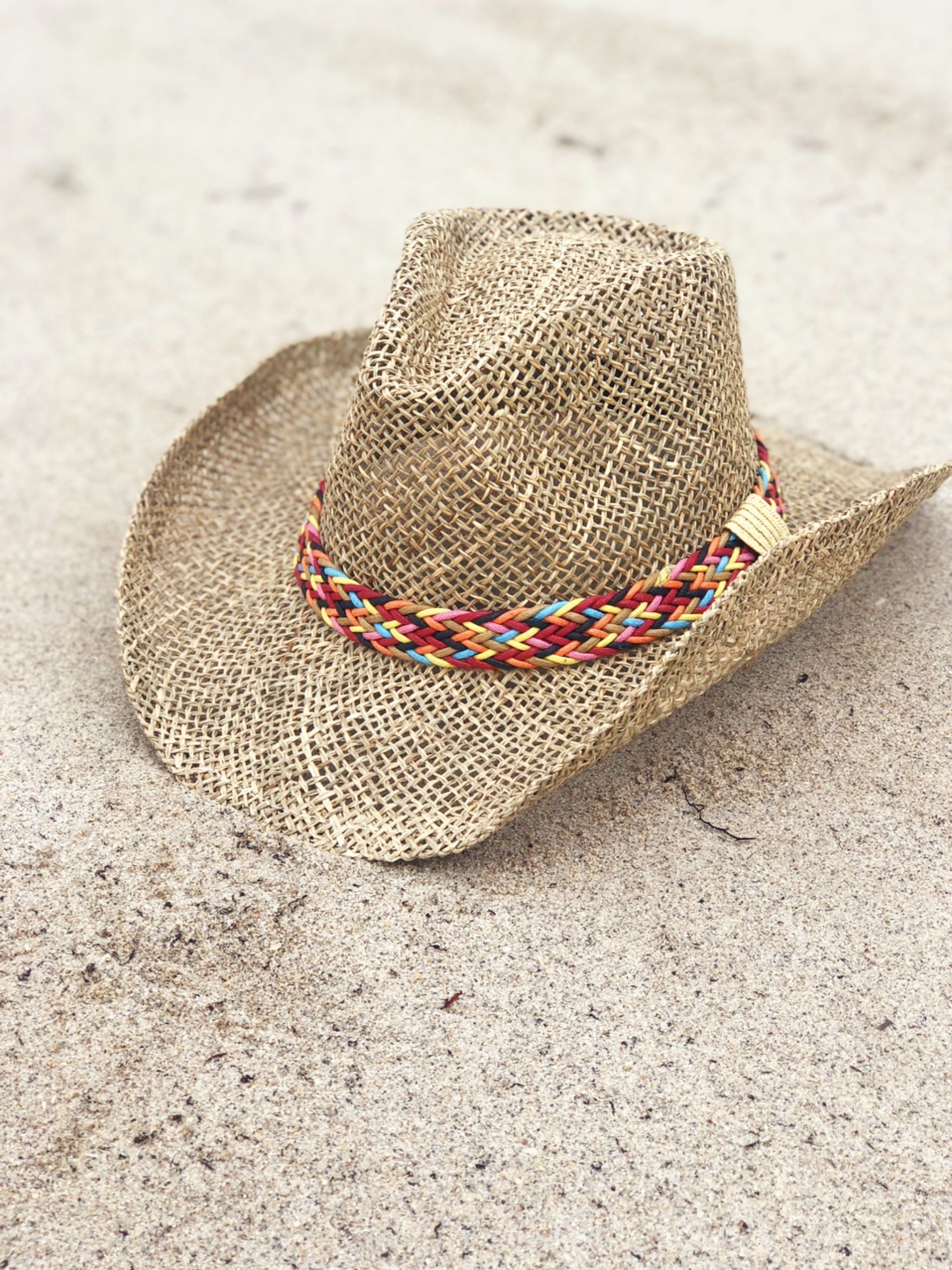 Charlotte Multi-Color Band Cowboy hat featuring a vibrant band and wide brim, perfect for stylish outdoor wear.