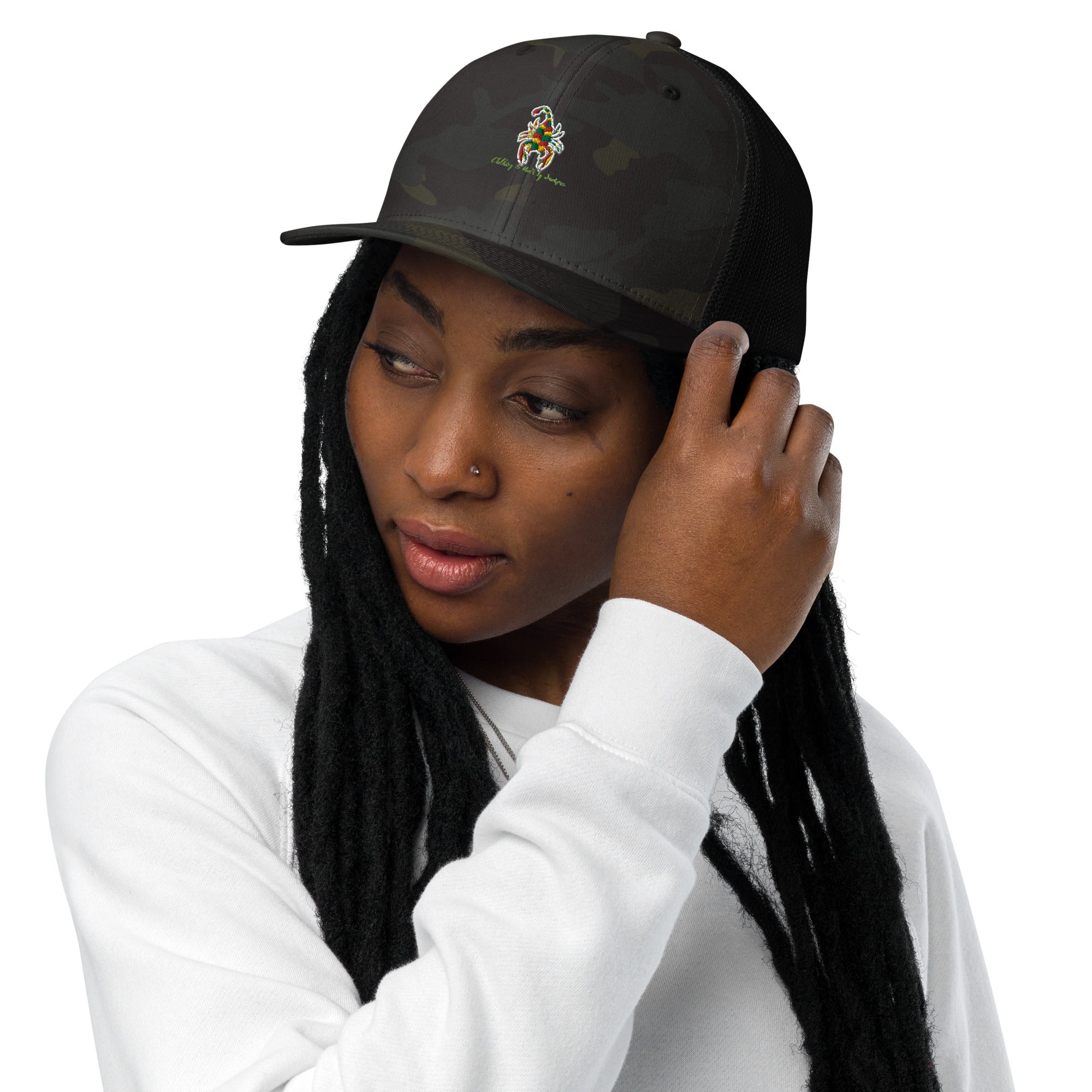 CHBS Unisex Closed-back trucker cap featuring a structured design, mesh back, and curved peak, ideal for casual and outdoor wear.