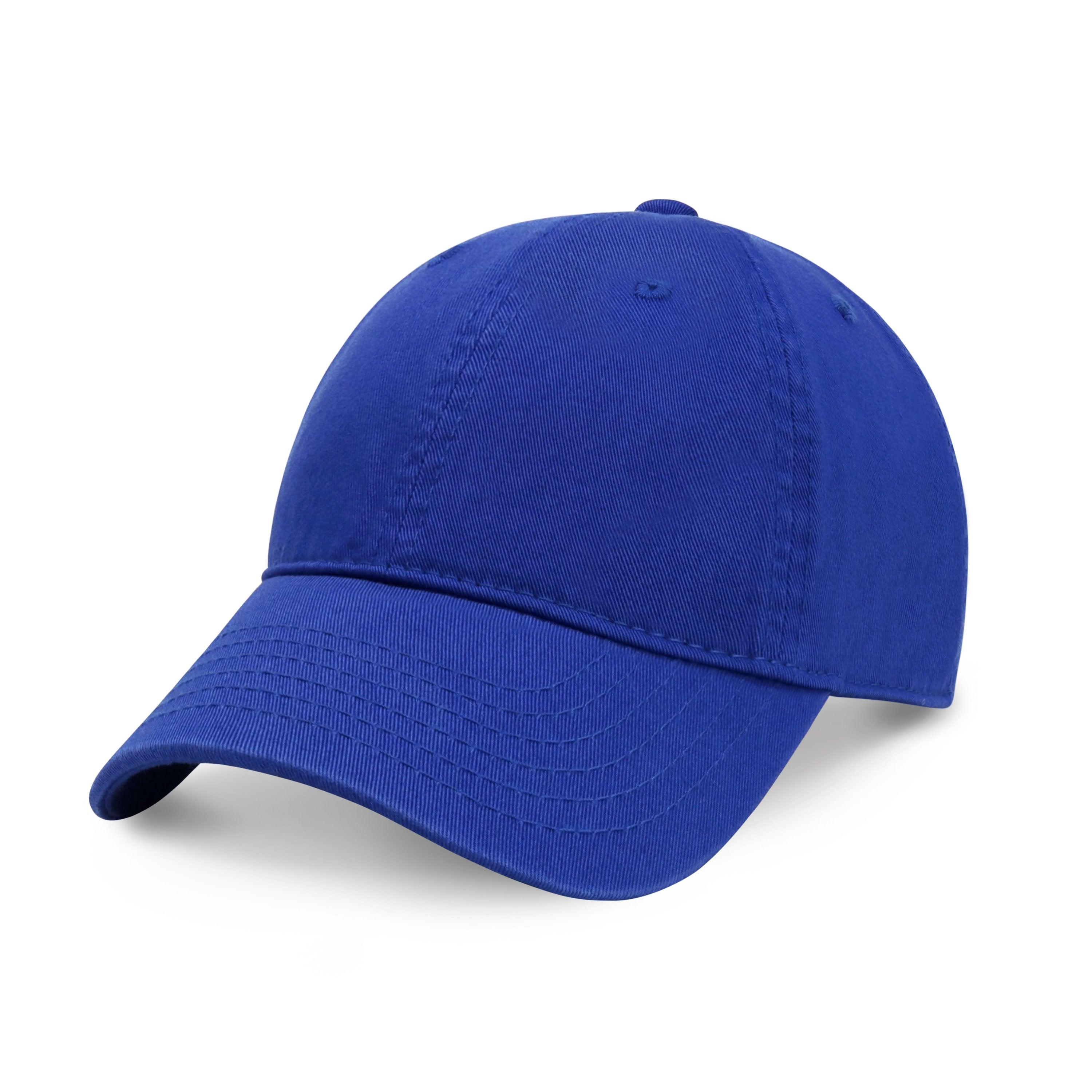 Classic Everyday Baseball Cap in various colors with a curved bill and adjustable back buckle.