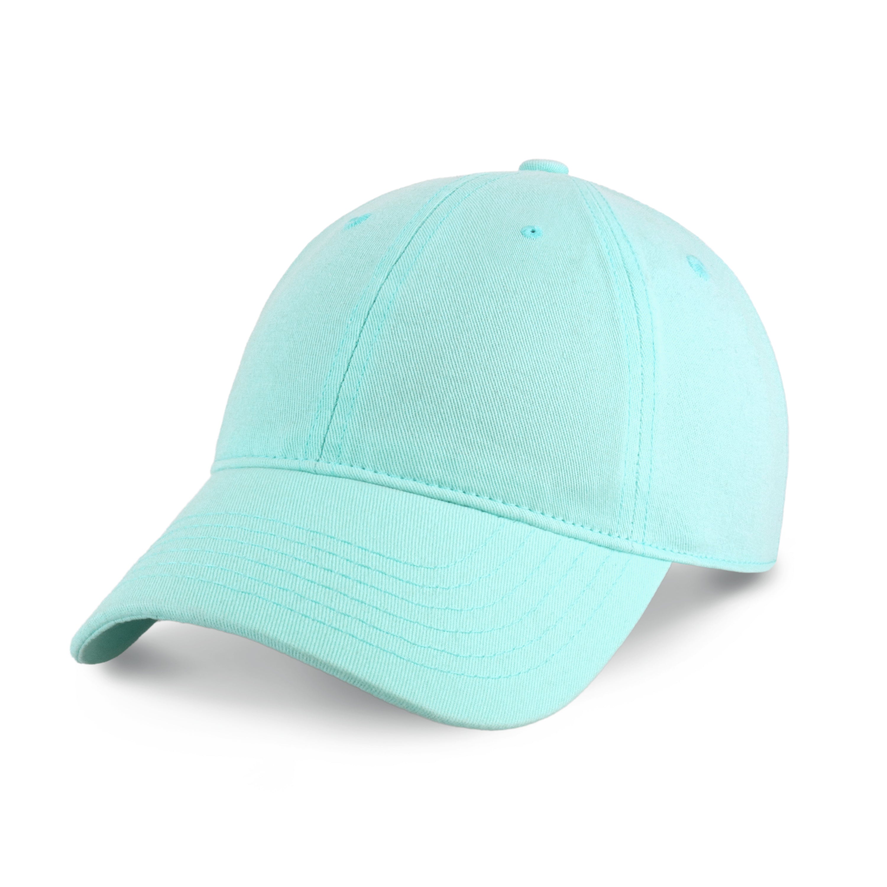 Classic Everyday Baseball Cap in various colors with a curved bill and adjustable back buckle.