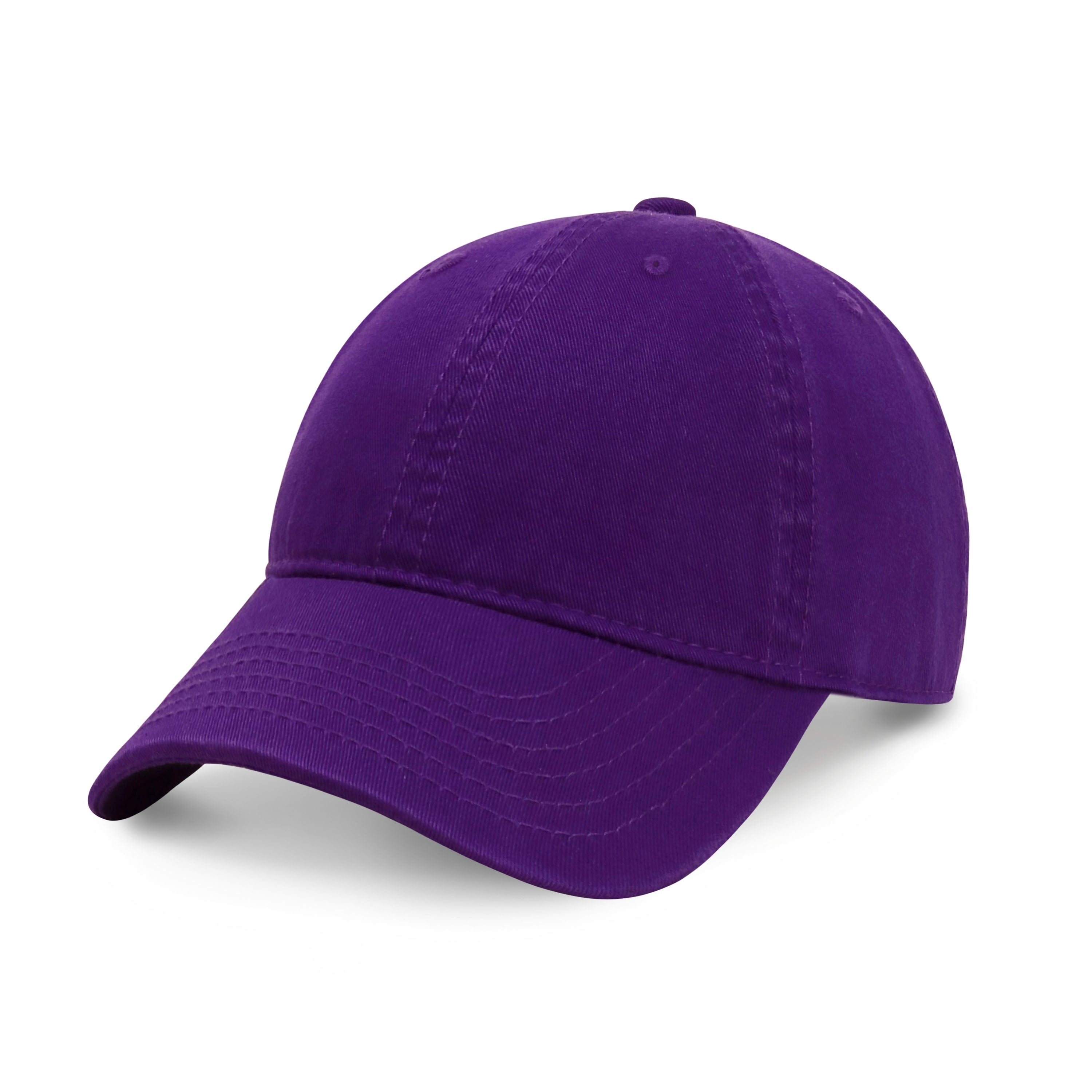 Classic Everyday Baseball Cap in various colors with a curved bill and adjustable back buckle.