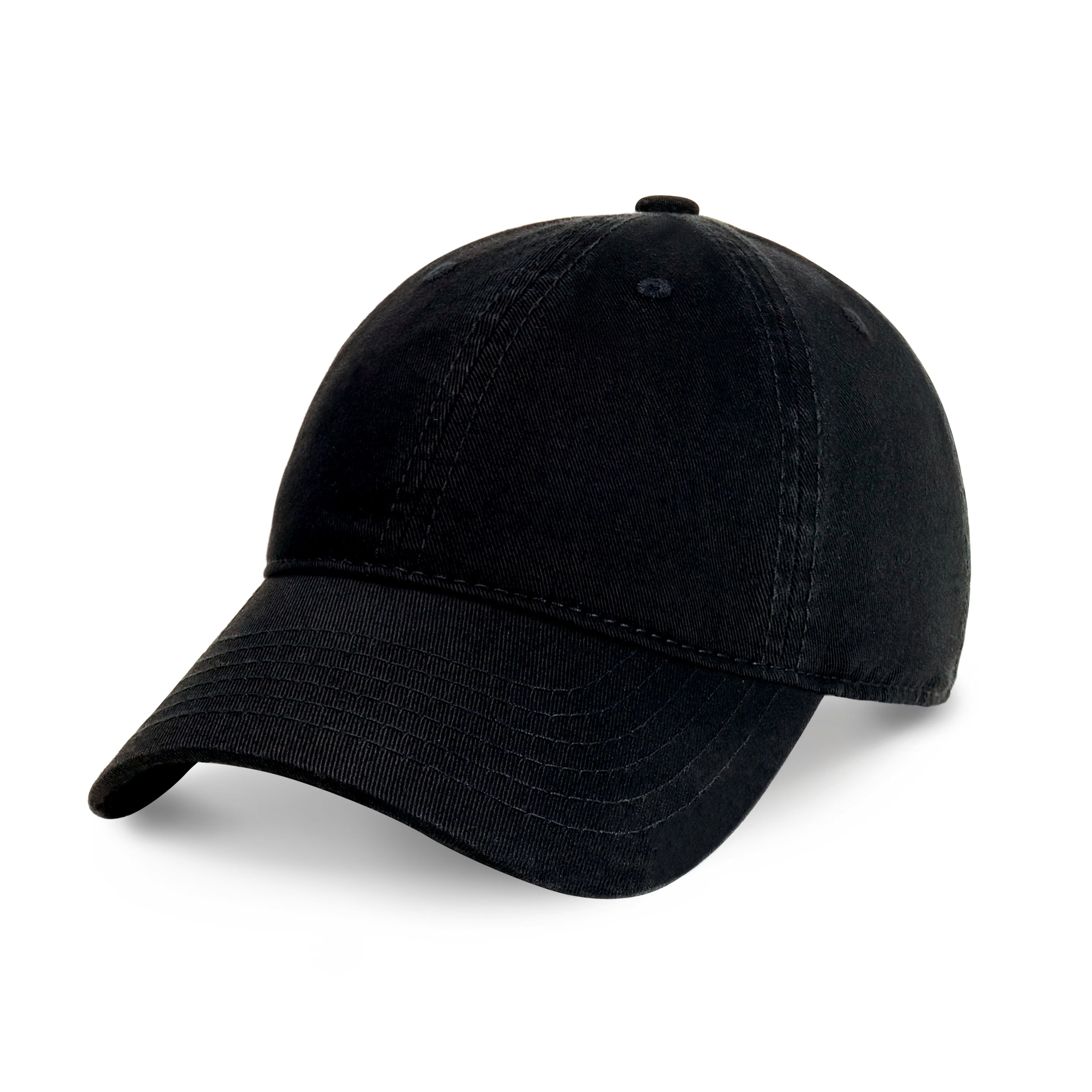 Classic Everyday Baseball Cap in various colors with a curved bill and adjustable back buckle.