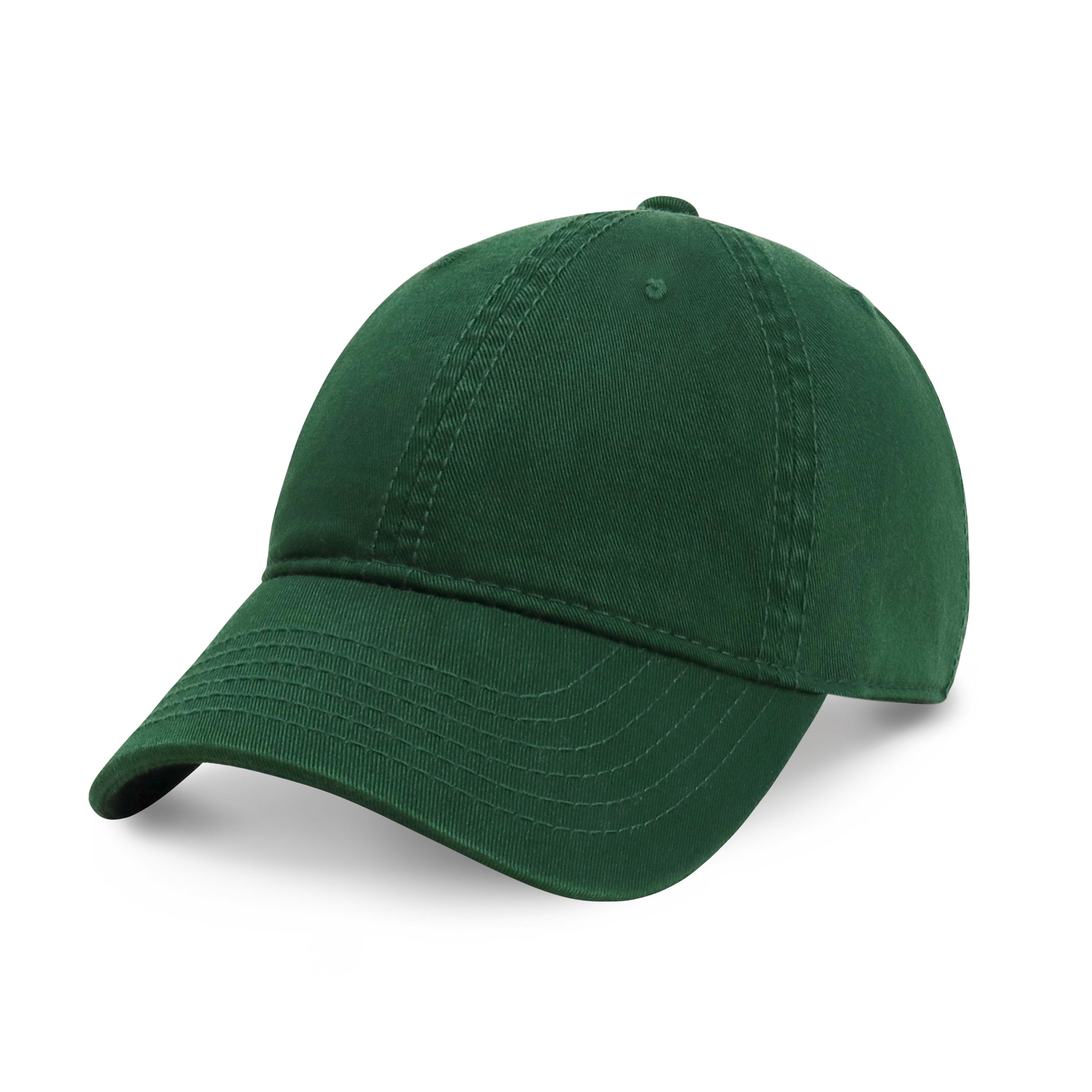 Classic Everyday Baseball Cap in various colors with a curved bill and adjustable back buckle.