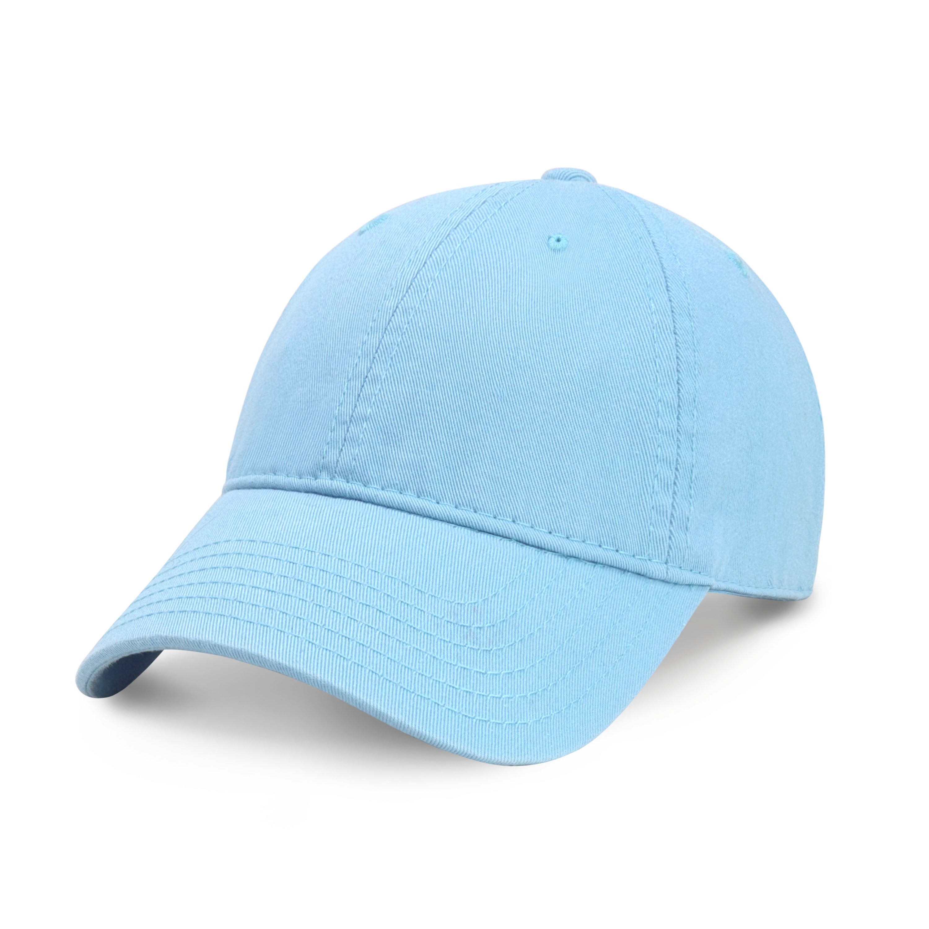 Classic Everyday Baseball Cap in various colors with a curved bill and adjustable back buckle.