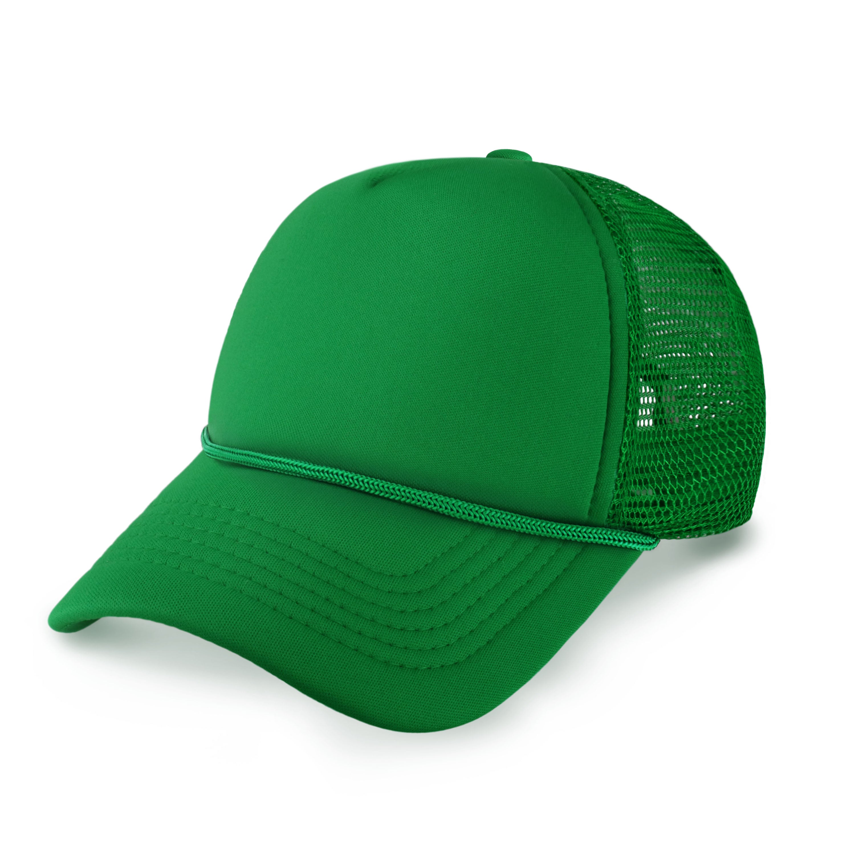 Classic Foam Trucker Cap featuring a low profile design, adjustable fit, and plastic snap closure, perfect for outdoor activities.