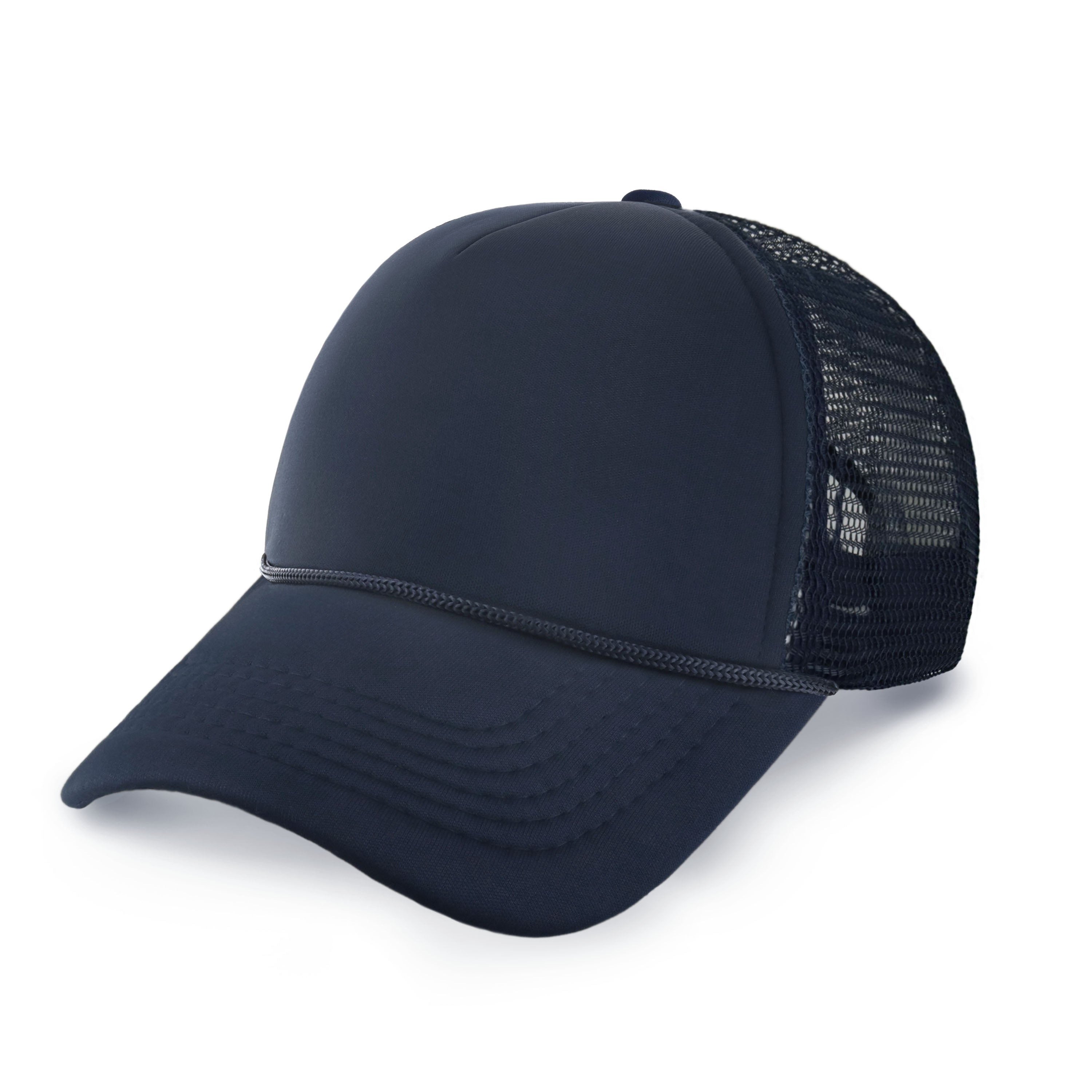 Classic Foam Trucker Cap featuring a low profile design, adjustable fit, and plastic snap closure, perfect for outdoor activities.