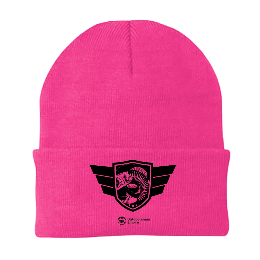 Fishing Air Force Embroidered Beanie showcasing a stylish design, perfect for outdoor enthusiasts.