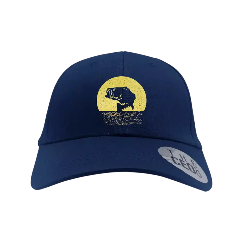 Fishing Embroidered Baseball Hat showcasing a stylish design with a snapback closure, perfect for fishing enthusiasts and casual wear.