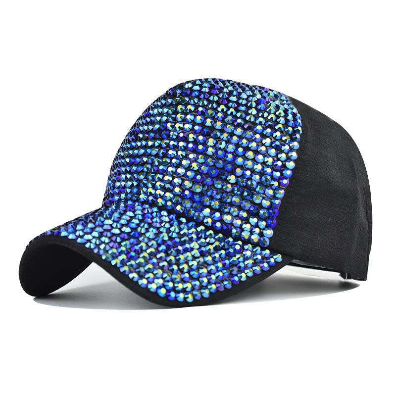 A stylish women's baseball cap featuring a diamond design, made of cotton with a curved brim and adjustable strap.