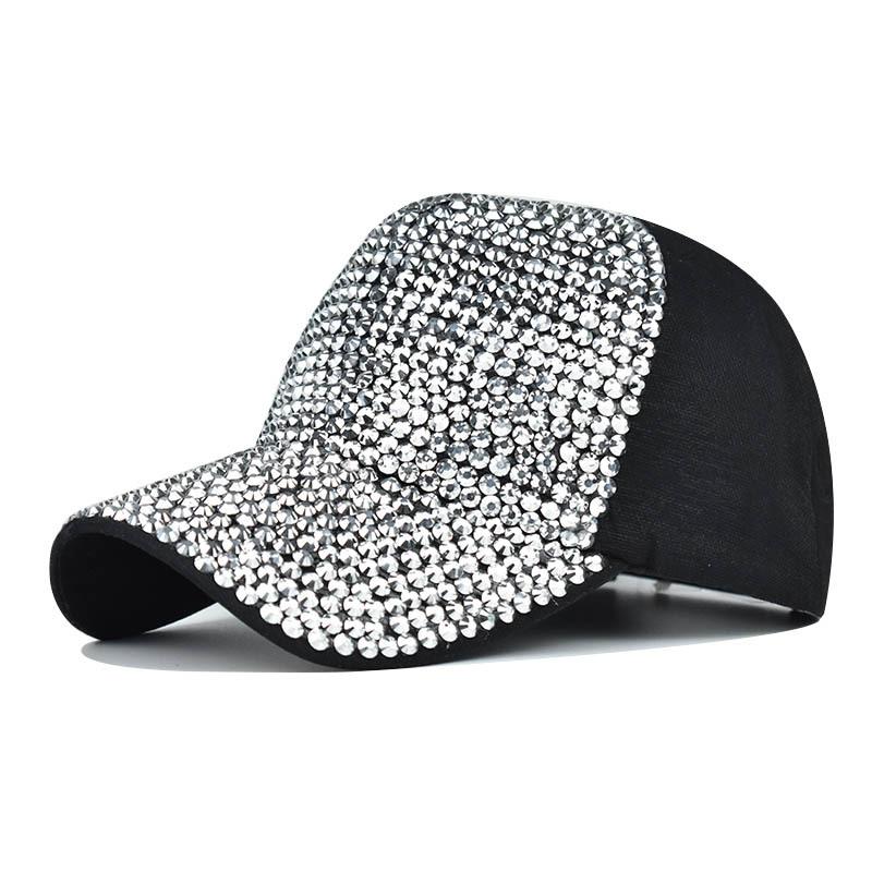 A stylish women's baseball cap featuring a diamond design, made of cotton with a curved brim and adjustable strap.