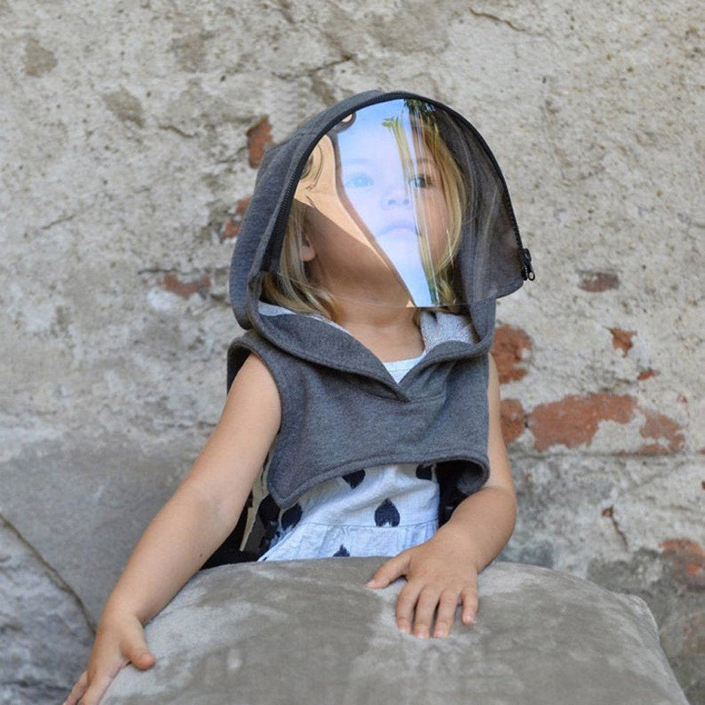 Full Season Children Removable Full Head Hats featuring a spacious design, transparent mask, and adjustable buckles for secure fit.