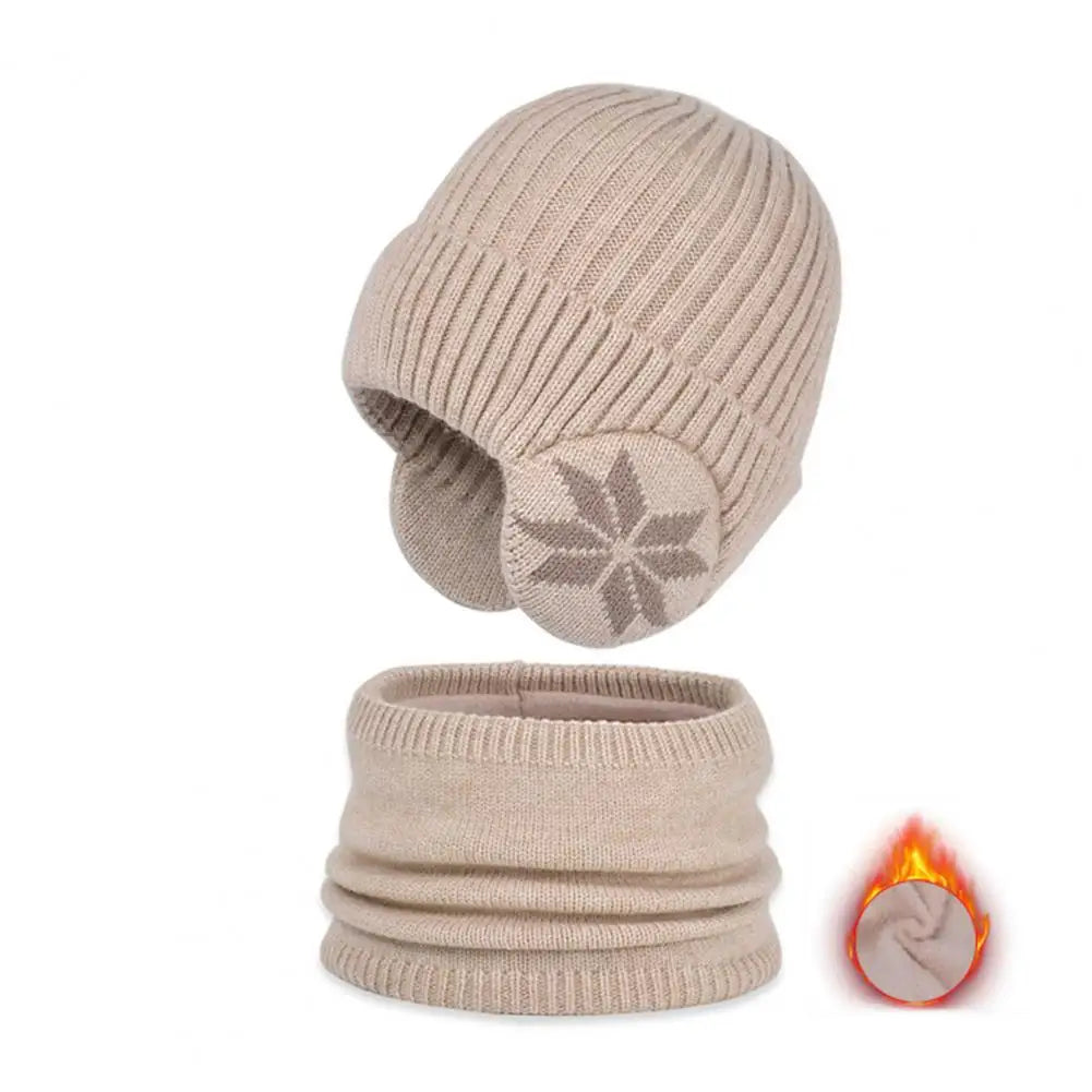 A cozy girls hat and scarf set in stylish design, made from thick acrylic material, perfect for winter wear.