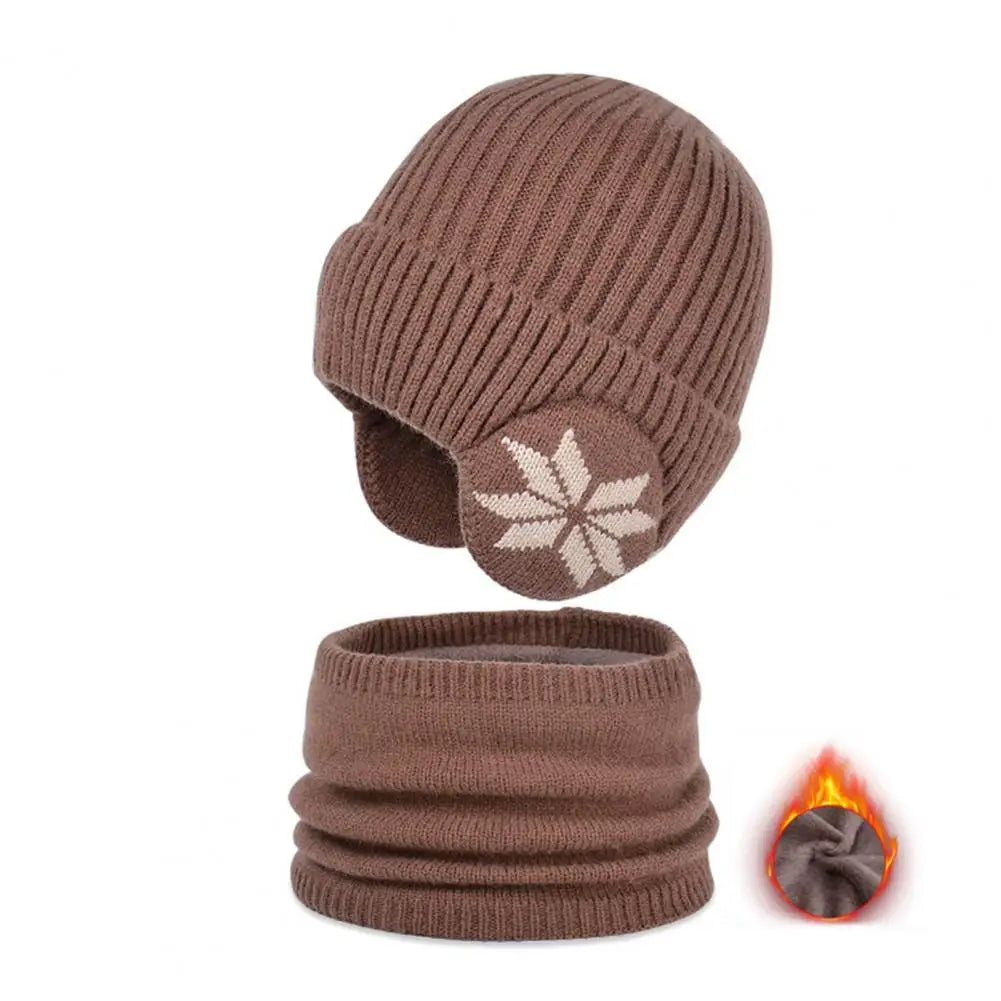 A cozy girls hat and scarf set in stylish design, made from thick acrylic material, perfect for winter wear.