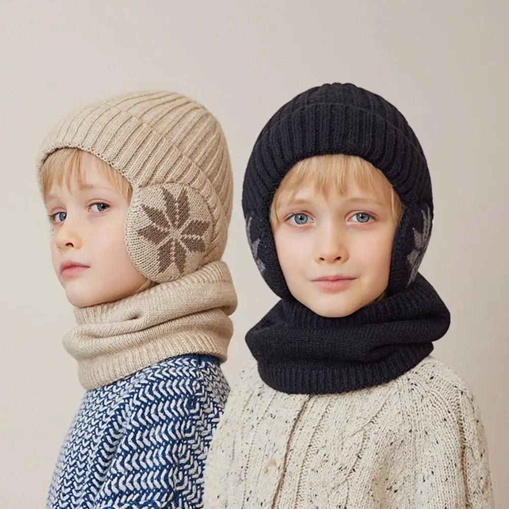 A cozy girls hat and scarf set in stylish design, made from thick acrylic material, perfect for winter wear.