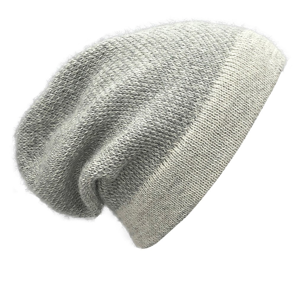 Gray Interwoven Alpaca Beanie showcasing a textured design, made from 100% alpaca fiber, perfect for stylish warmth.