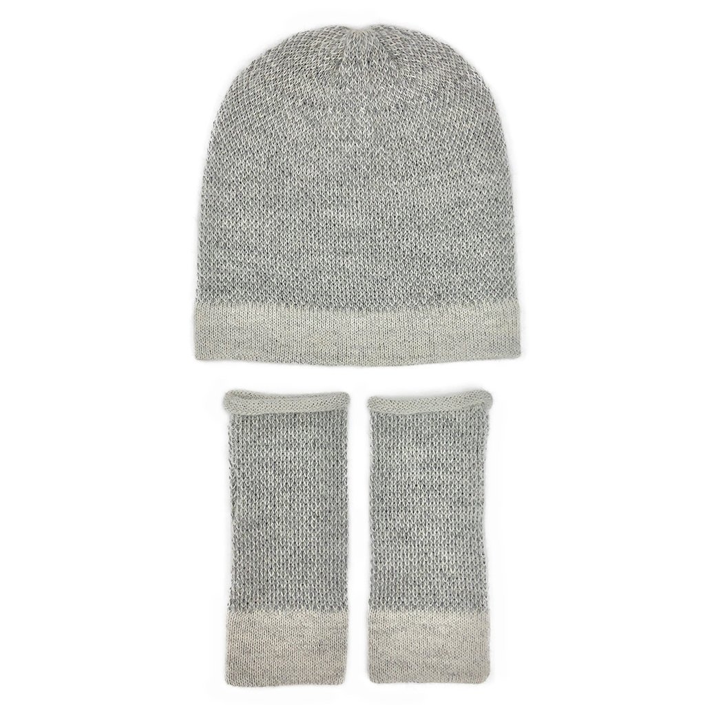 Gray Interwoven Alpaca Beanie showcasing a textured design, made from 100% alpaca fiber, perfect for stylish warmth.