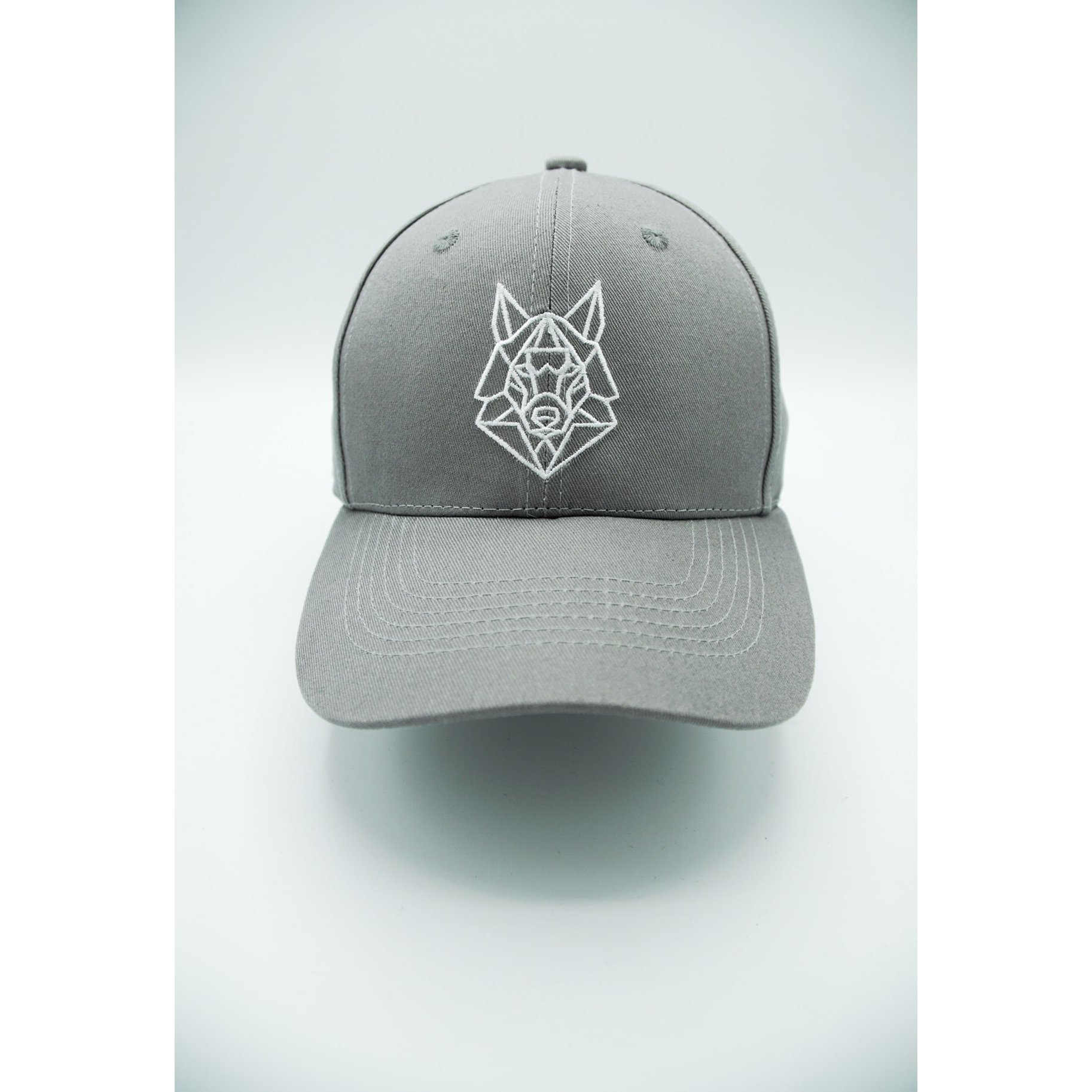 Grey TWL Pitcher Cap made of 100% cotton with white TWL Wolfe logo and adjustable strap.