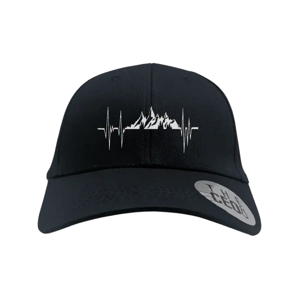 Heartbeat V2 Embroidered Baseball Hat featuring a stylish design with vibrant embroidery and a snapback closure, made from 100% cotton.