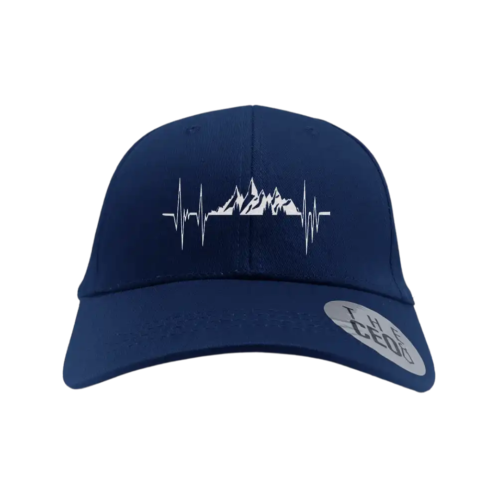 Heartbeat V2 Embroidered Baseball Hat featuring a stylish design with vibrant embroidery and a snapback closure, made from 100% cotton.