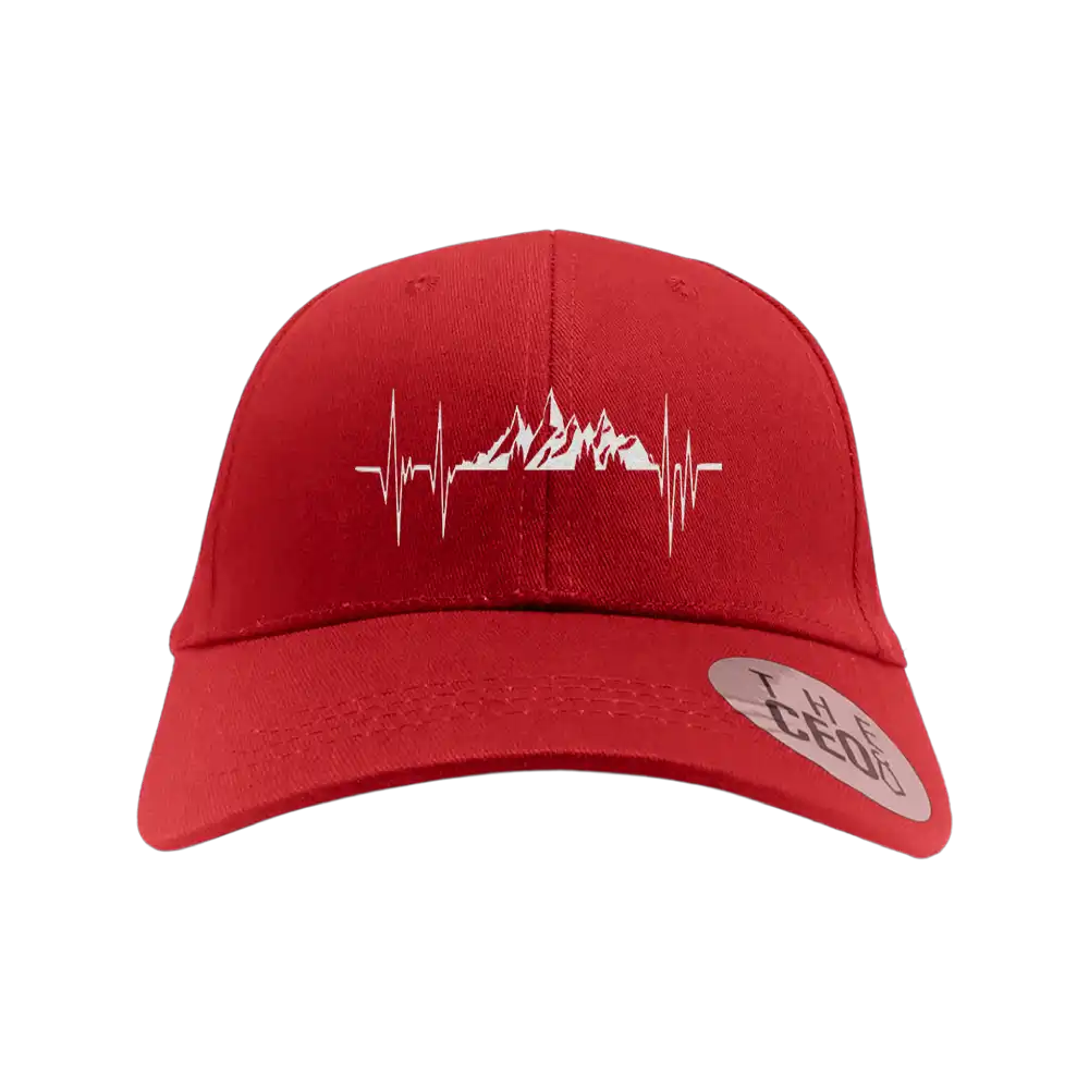 Heartbeat V2 Embroidered Baseball Hat featuring a stylish design with vibrant embroidery and a snapback closure, made from 100% cotton.