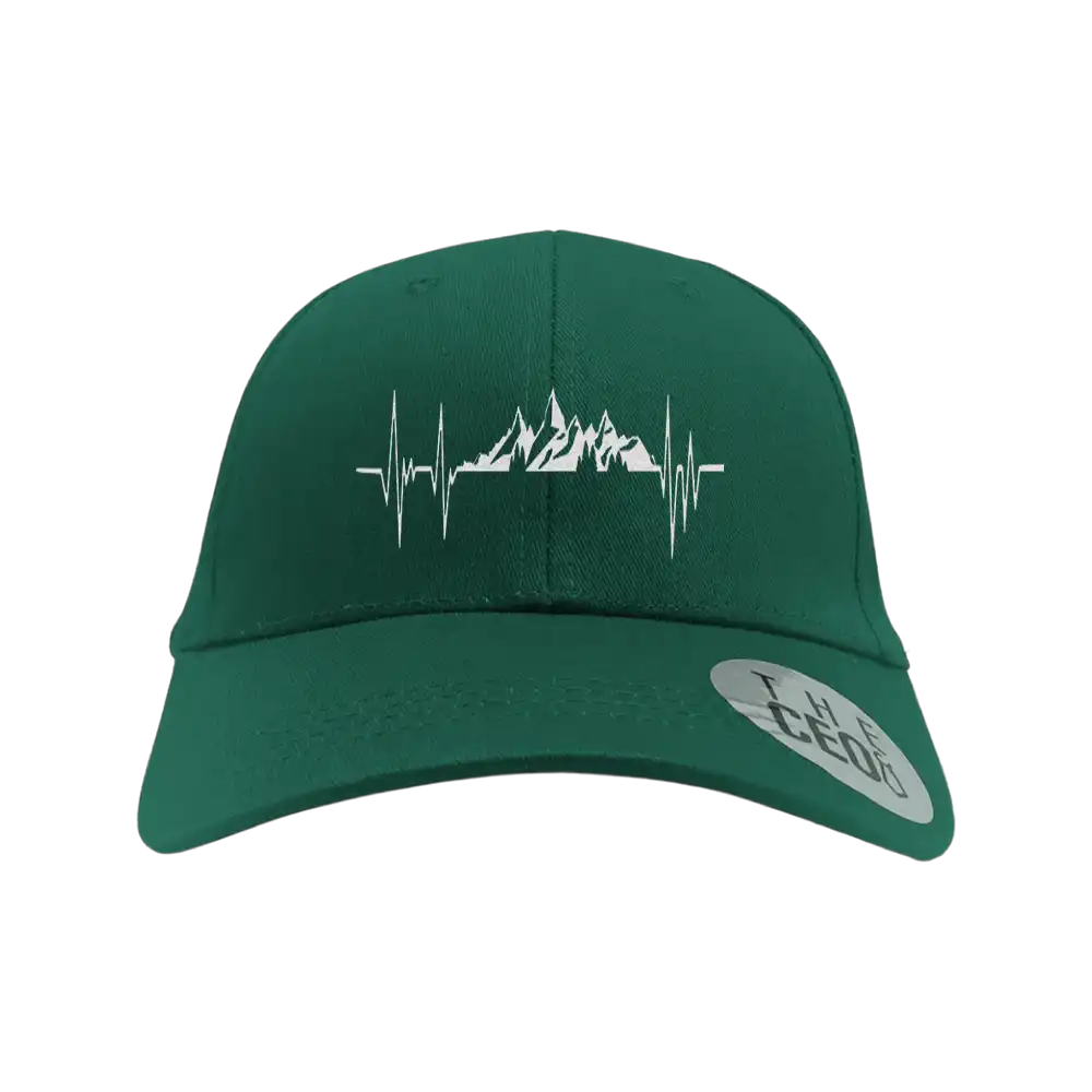 Heartbeat V2 Embroidered Baseball Hat featuring a stylish design with vibrant embroidery and a snapback closure, made from 100% cotton.