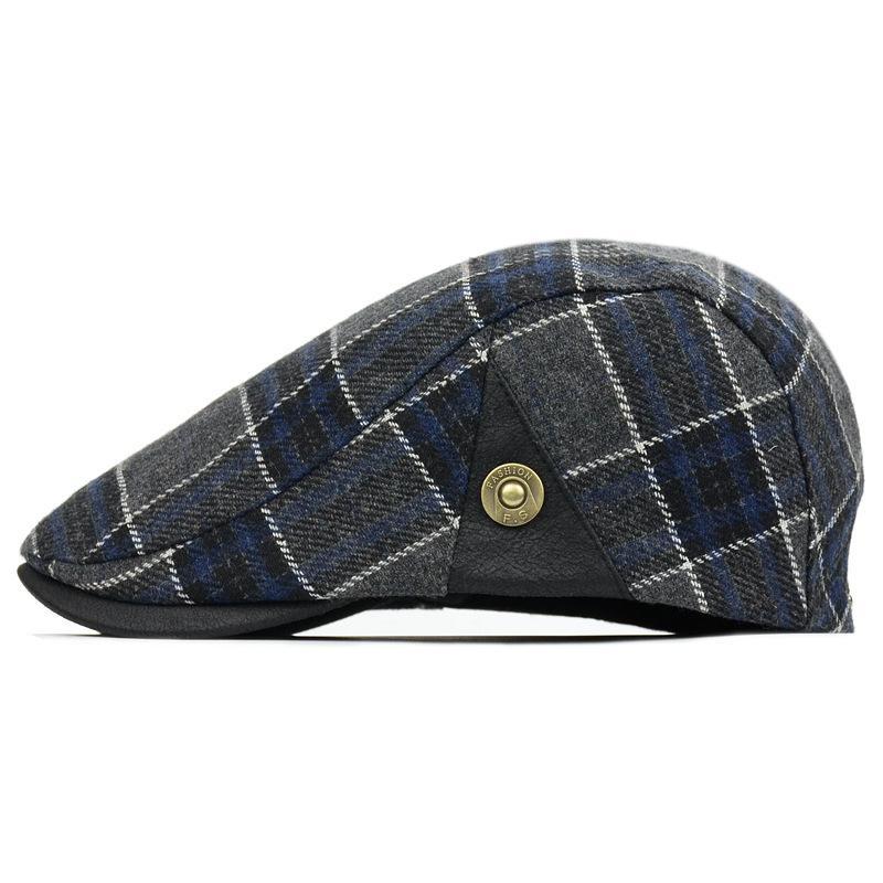 High Quality Woolen Cap for Men, stylish beret design made from premium wool, adjustable size for comfort.