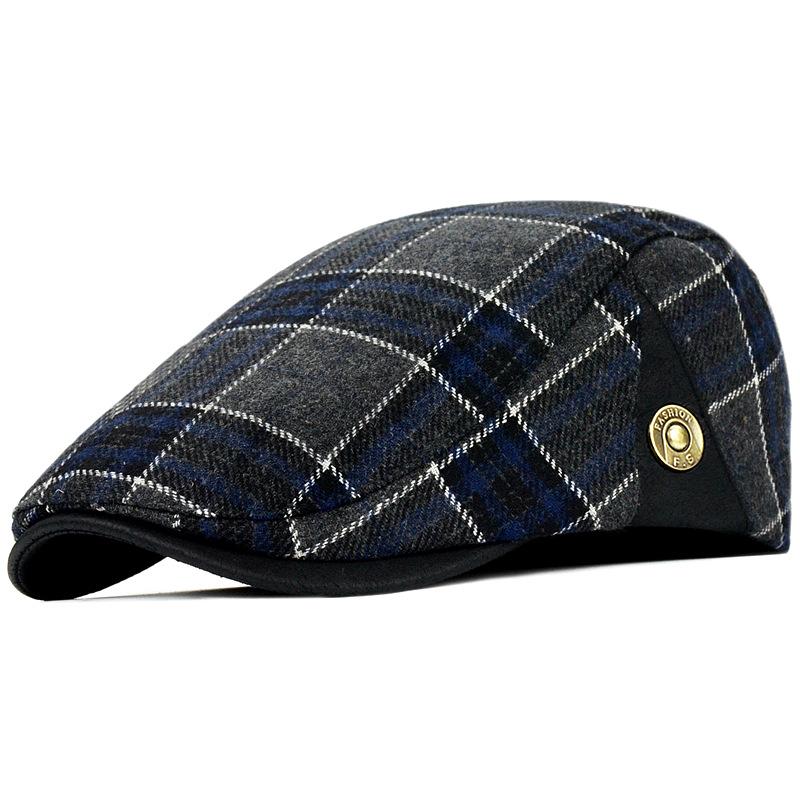 High Quality Woolen Cap for Men, stylish beret design made from premium wool, adjustable size for comfort.