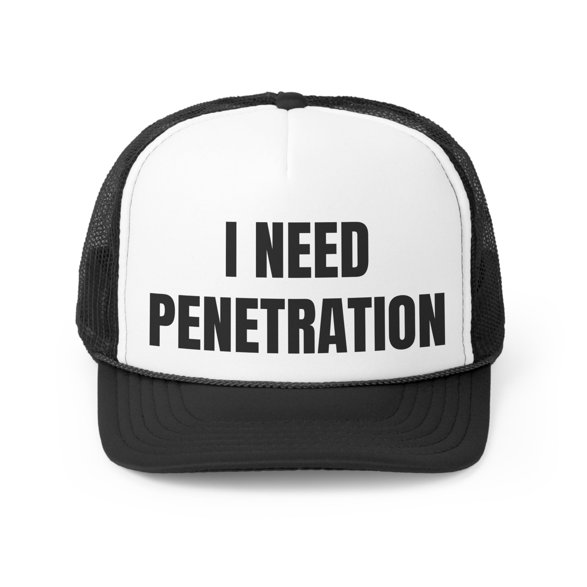 I Need Penetration Funny Trucker Hat featuring a humorous design with a comfortable fit and durable materials.