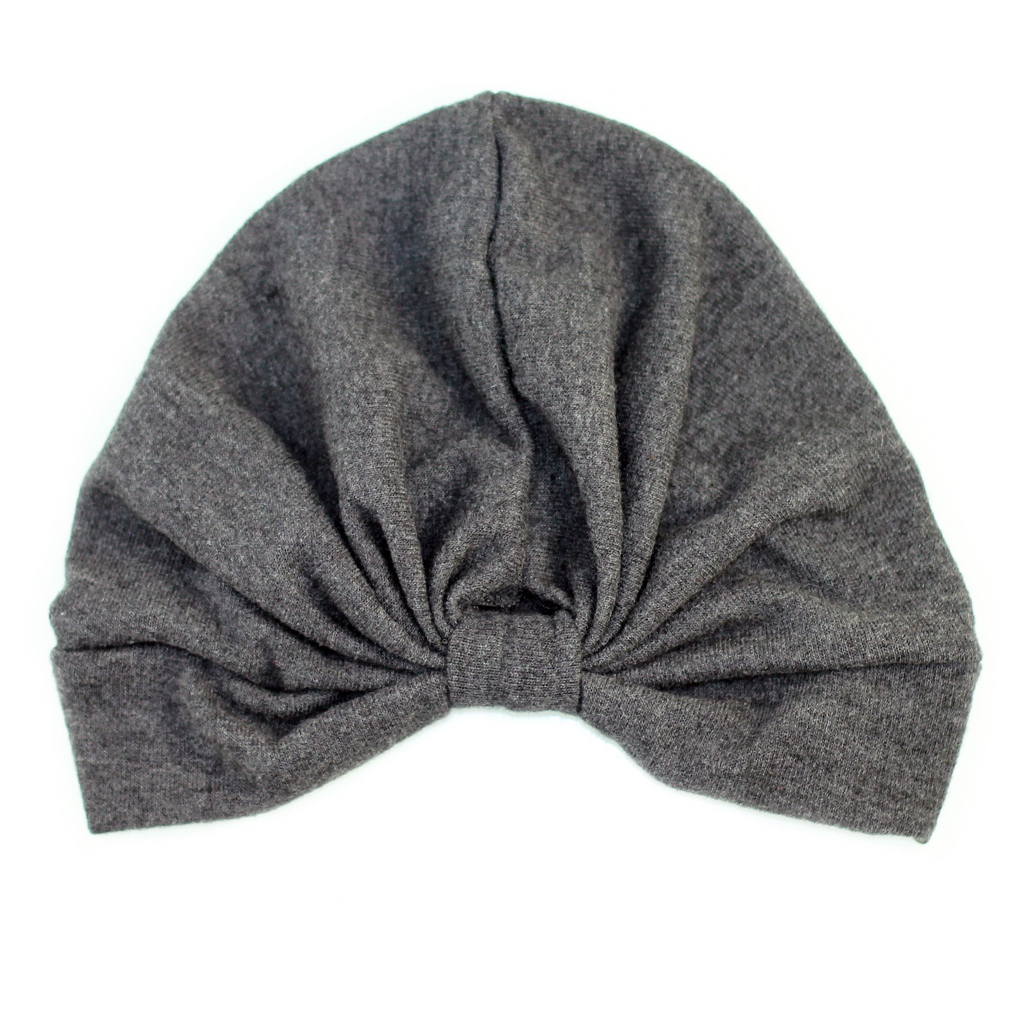 A stylish Jersey Knit Turban made from ultra-soft stretch jersey fabric, featuring a cinched back for a snug fit, perfect for cooler weather.