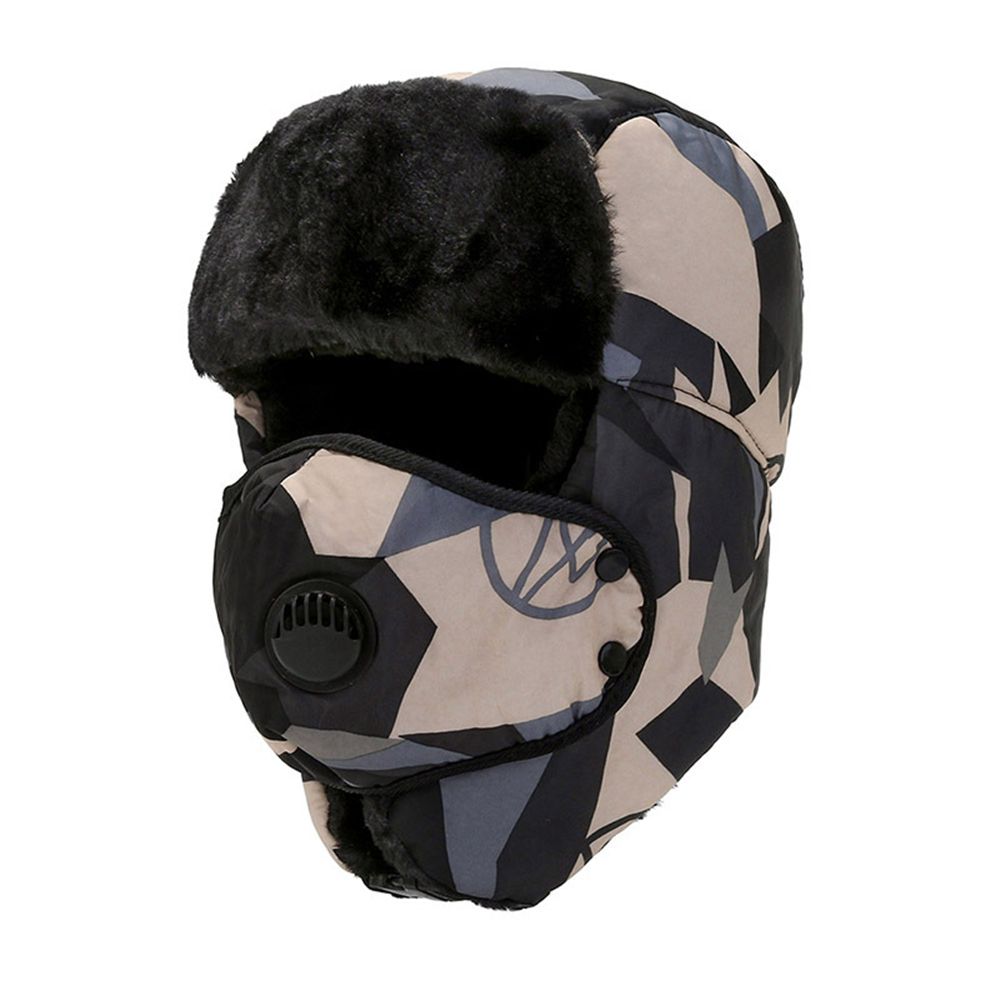 Men's Trapper Hat Ski Cap Ushanka with faux fur earflaps, designed for warmth and comfort during winter activities.