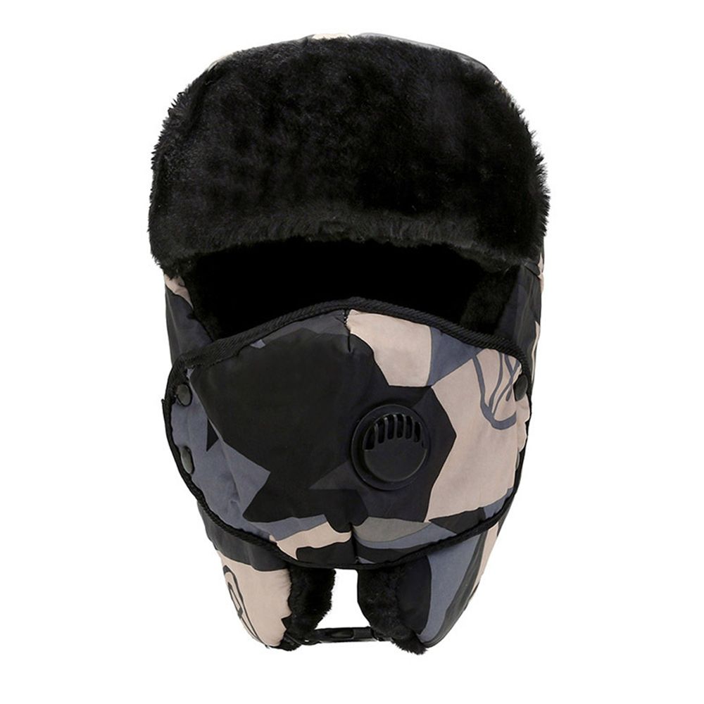 Men's Trapper Hat Ski Cap Ushanka with faux fur earflaps, designed for warmth and comfort during winter activities.