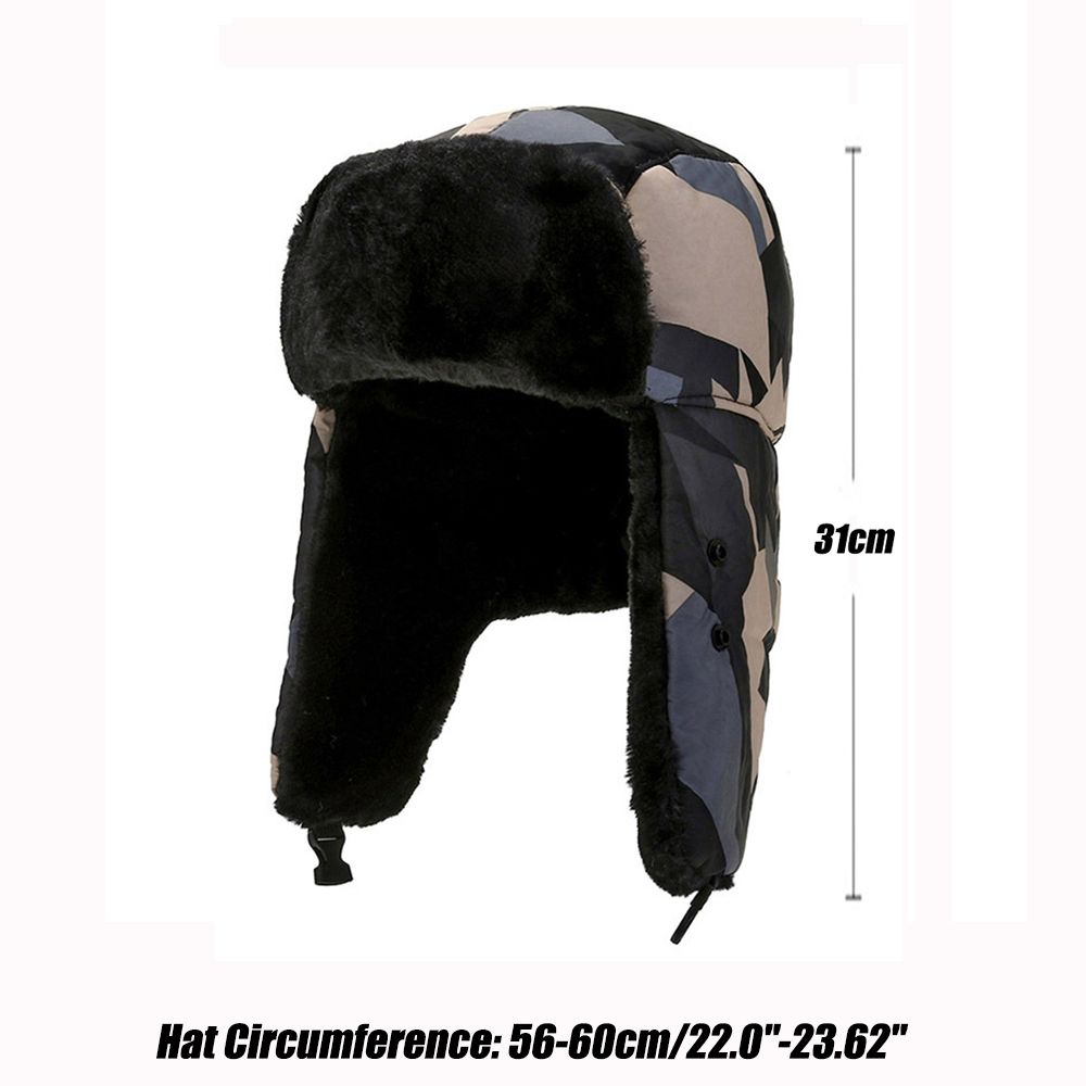 Men's Trapper Hat Ski Cap Ushanka with faux fur earflaps, designed for warmth and comfort during winter activities.