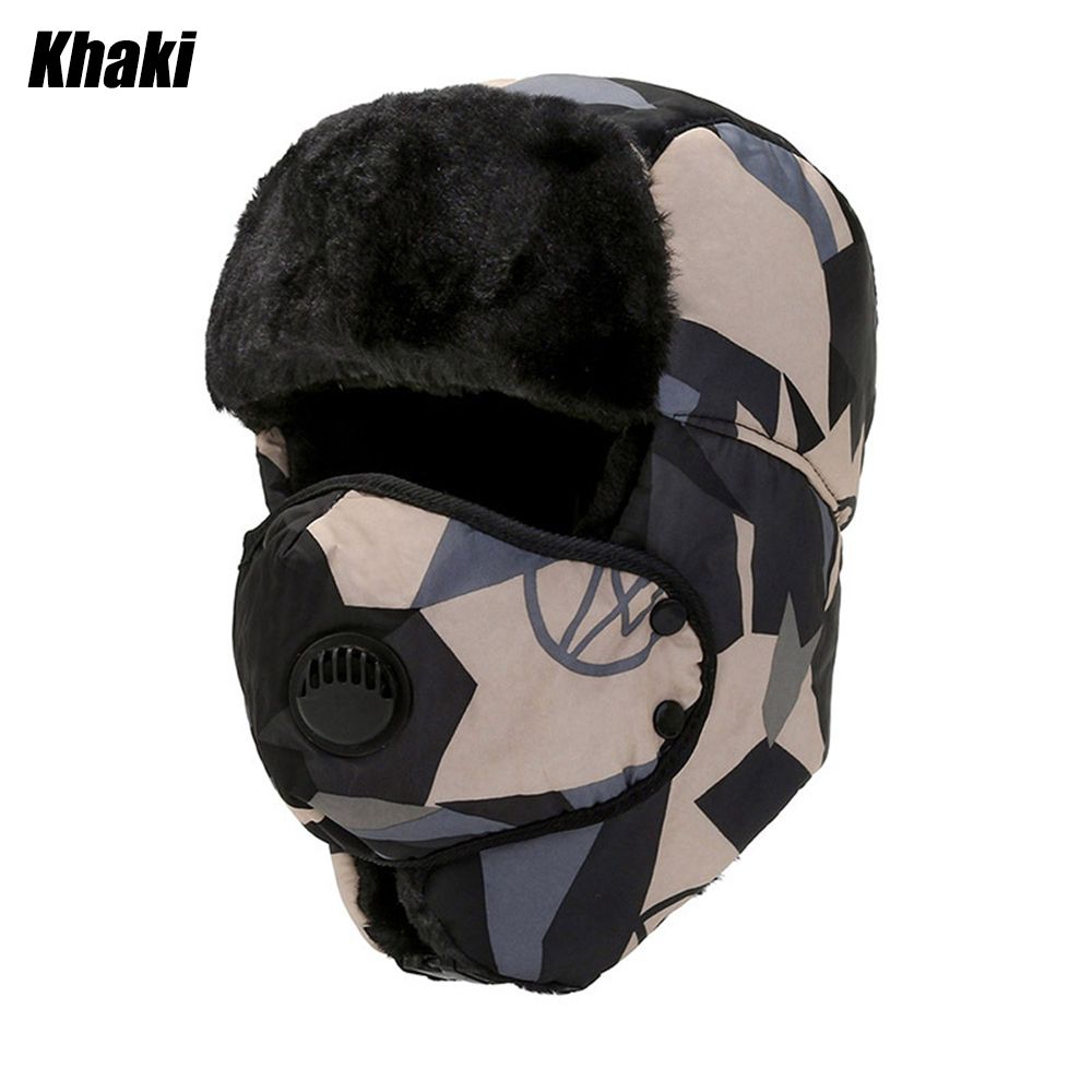 Men's Trapper Hat Ski Cap Ushanka with faux fur earflaps, designed for warmth and comfort during winter activities.